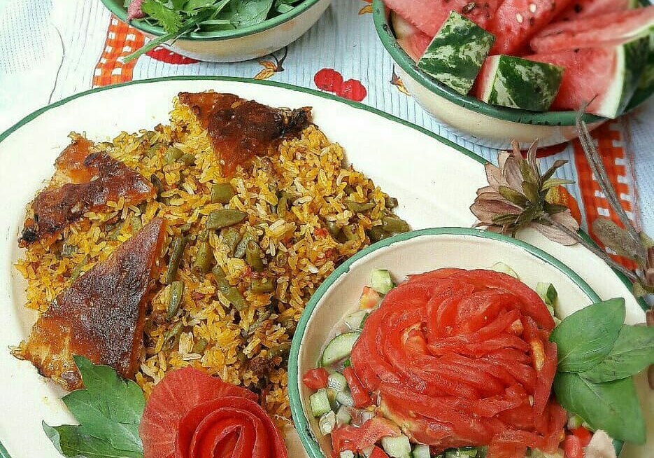 طرز تهیه لوبیا پلو زرد