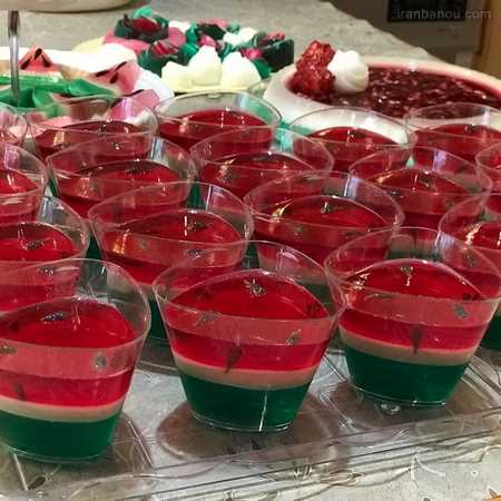 طرز تهیه ژله شب یلدا لیوانی