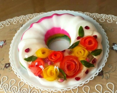 طرز تهیه ژله ویترینی با ژله رولی