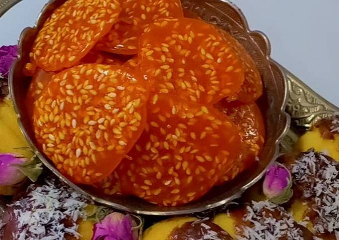 طرز تهیه پولکی کنجدی